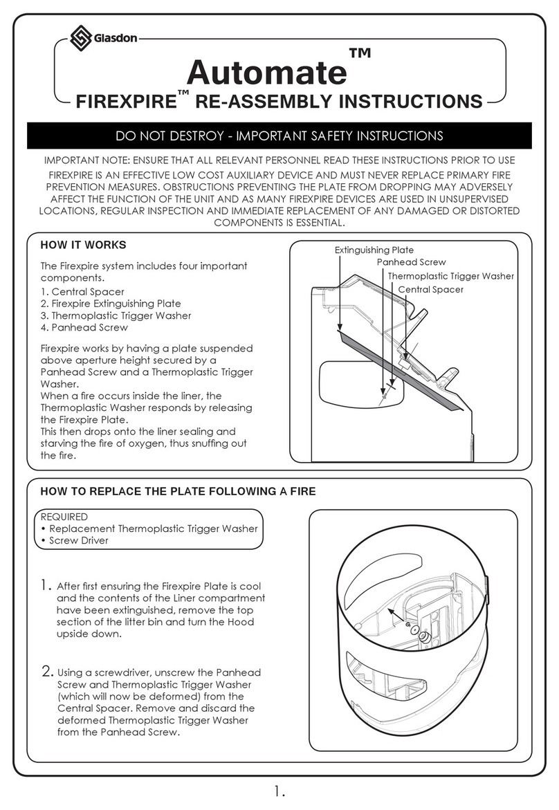 Glasdon Automate FIREXPIRE RE-ASSEMBLY INSTRUCTIONS