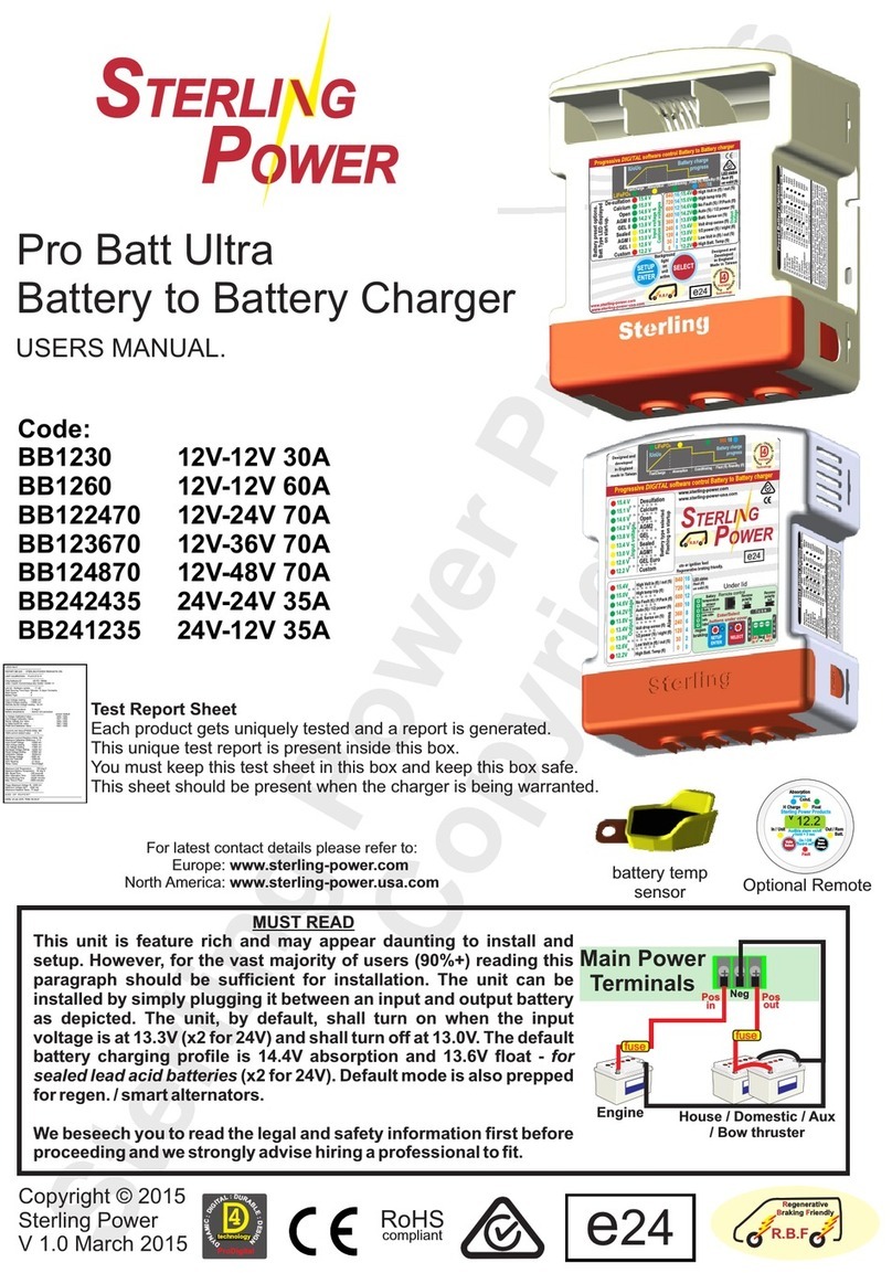 Sterling Power Pro Batt Ultra user manual Sterling Power Pro Batt Ultra user manual