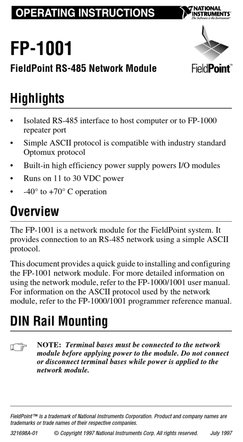 National Instruments FieldPoint FP-1001 User manual