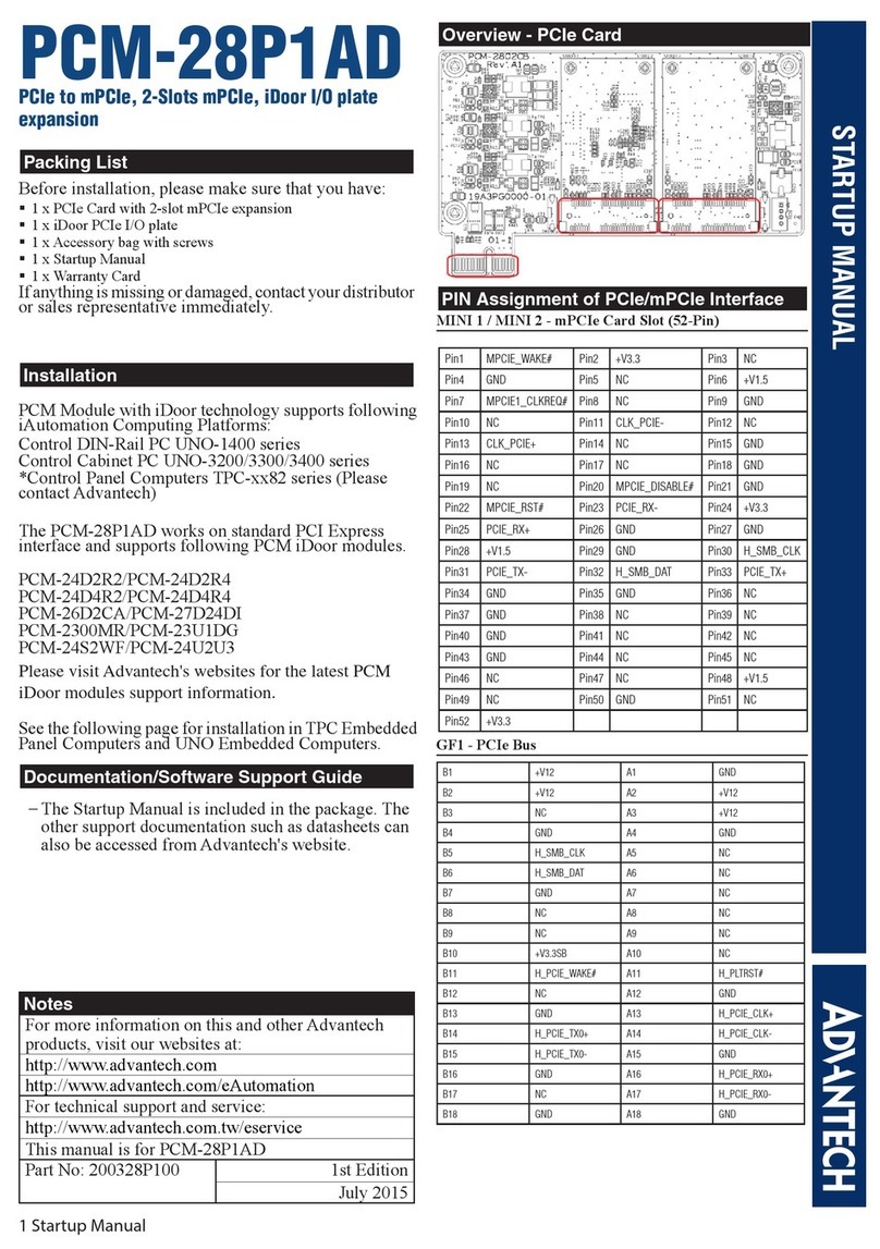 Advantech PCM-28P1AD Installation and operation manual