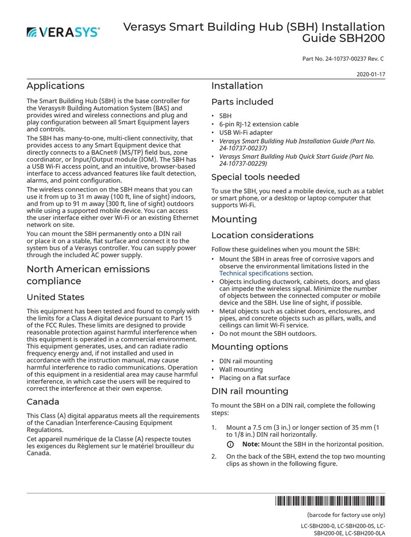 Verasys SBH200 installation guide
