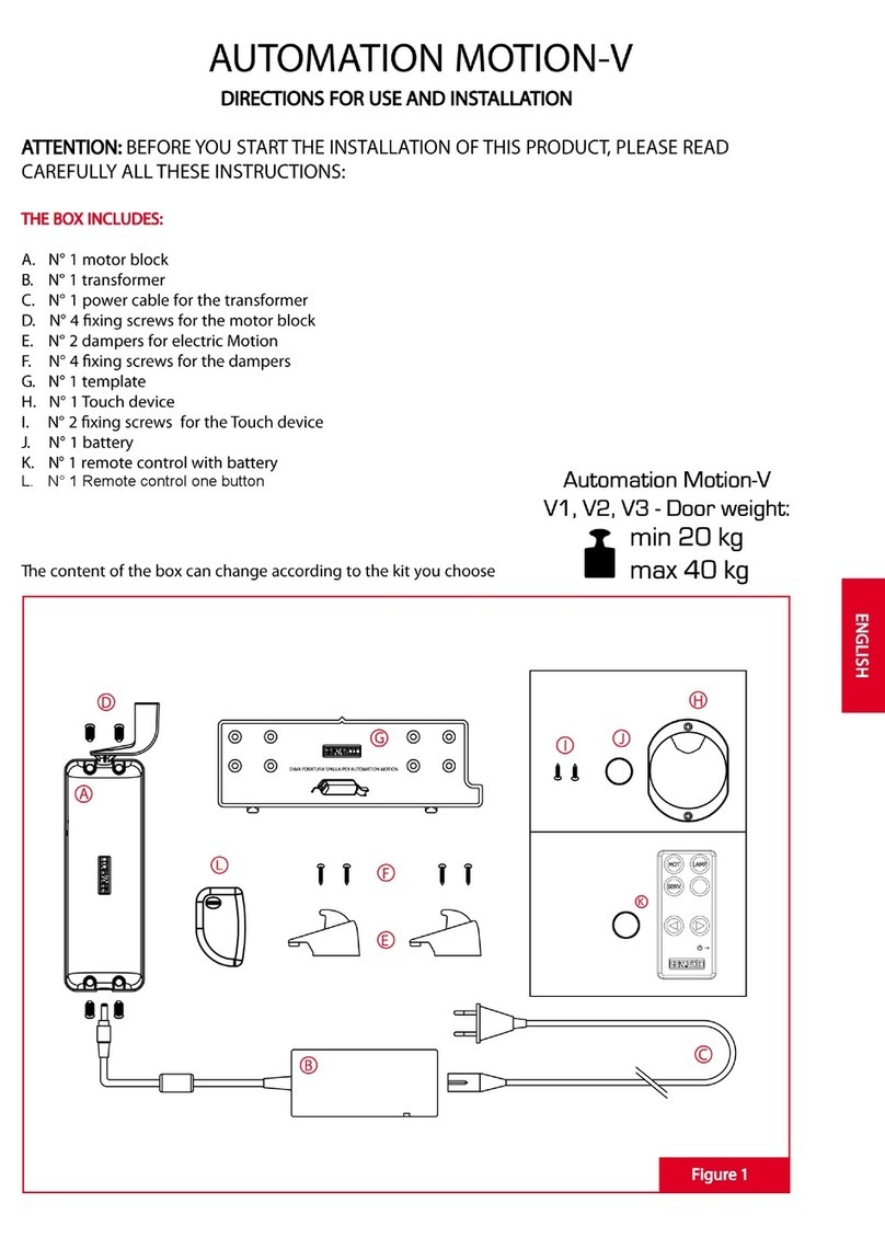 SERVETTO Automation Motion-V Series Direction for Installation and Use SERVETTO Automation Motion-V Series Direction for Installation and Use