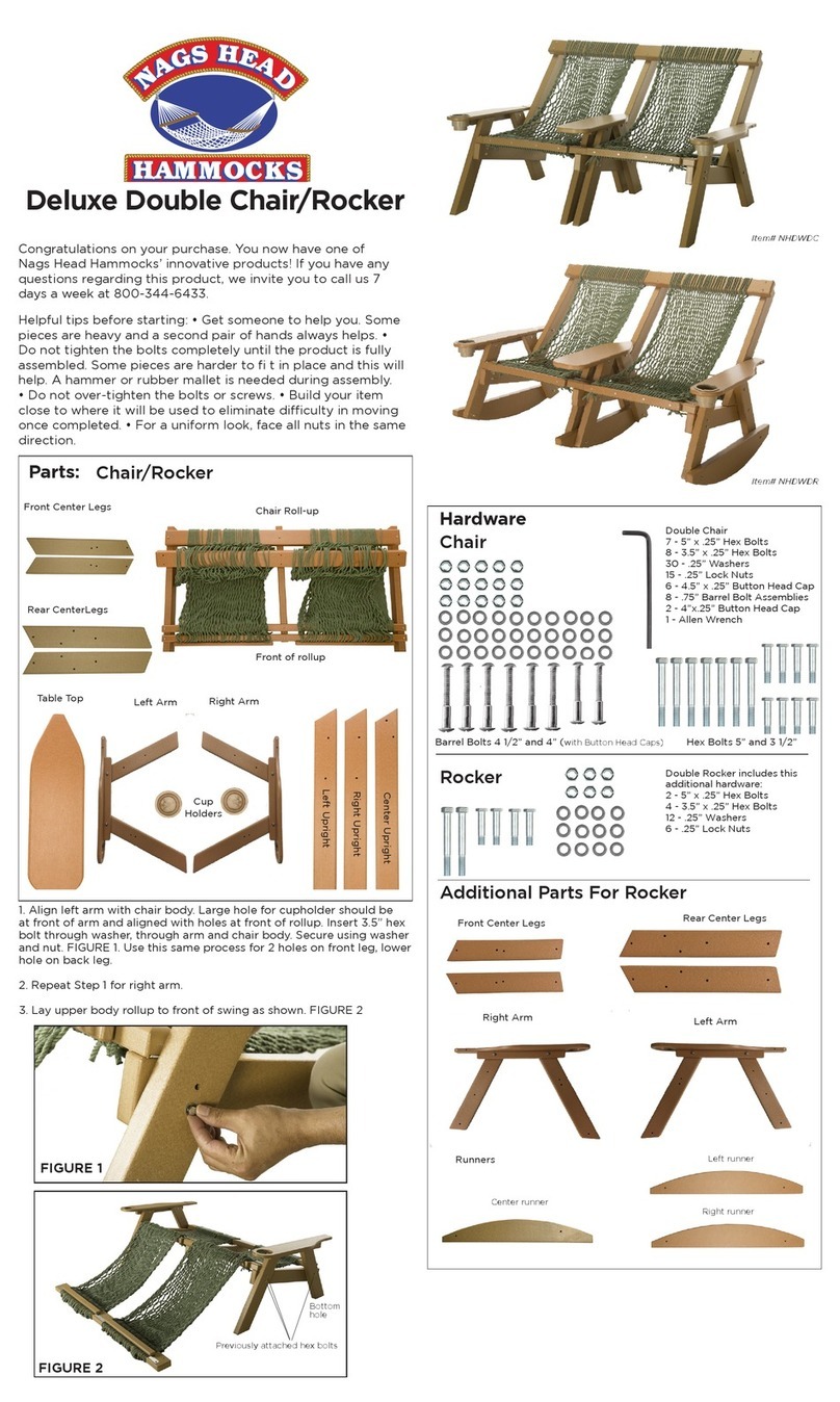 Nags Head Hammocks Deluxe Double Chair NHDWDC User manual