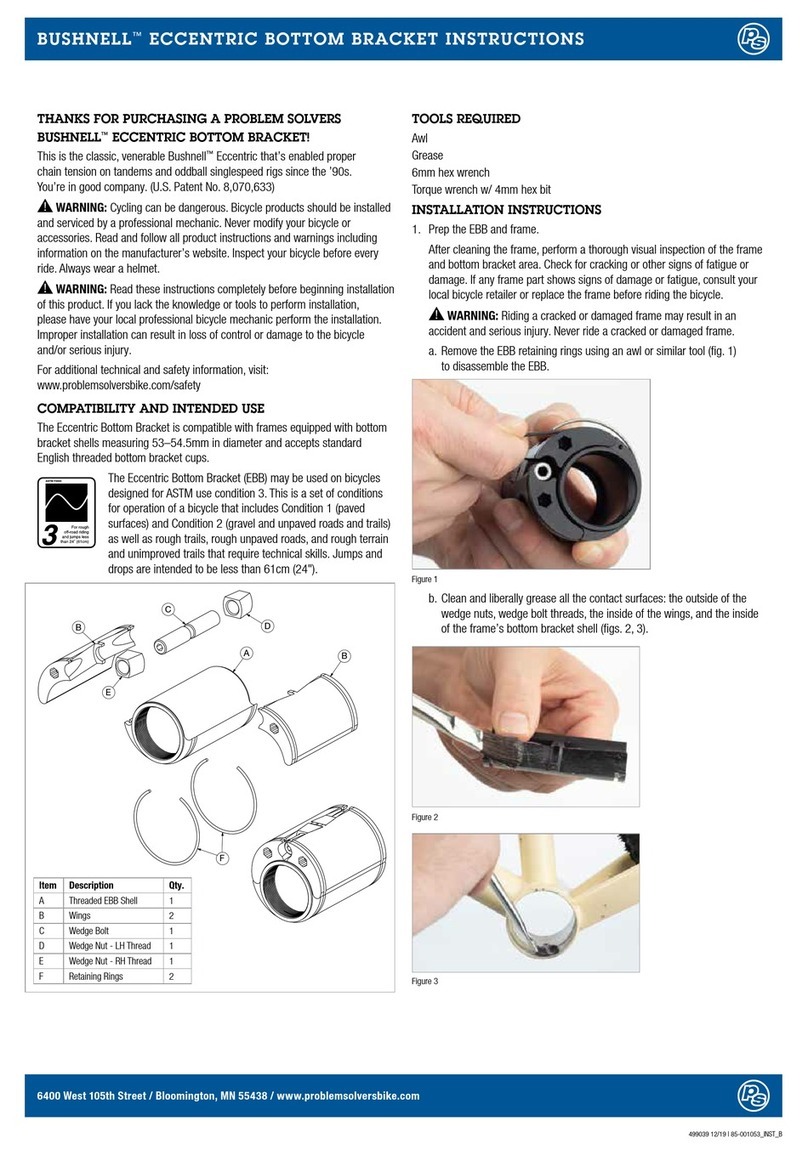 Problem Solvers BUSHNELL ECCENTRIC BOTTOM BRACKET instructions