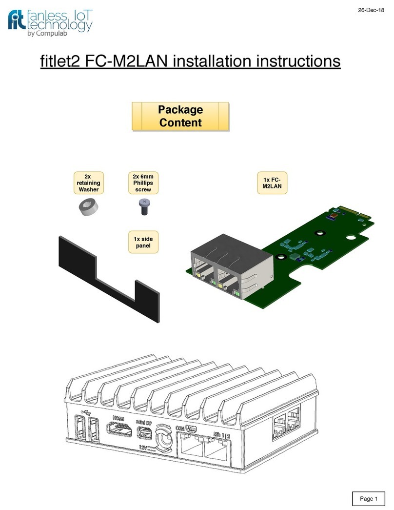 CompuLab fitlet2 FC-M2LAN installation instructions CompuLab fitlet2 FC-M2LAN installation instructions