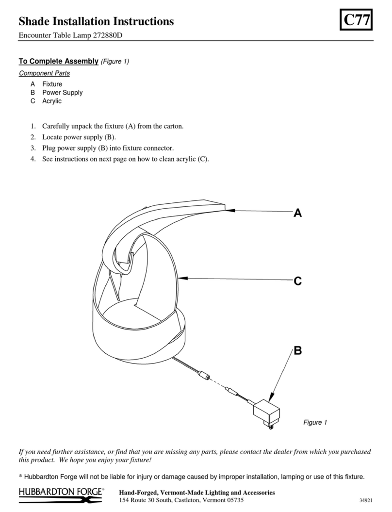 Hubbardton Forge 272880D User manual