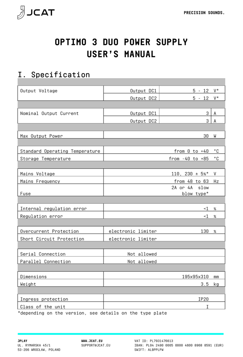 JCAT OPTIMO 3 DUO user manual