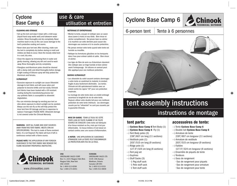Chinook Cyclone Base Camp 6 Assembly instructions