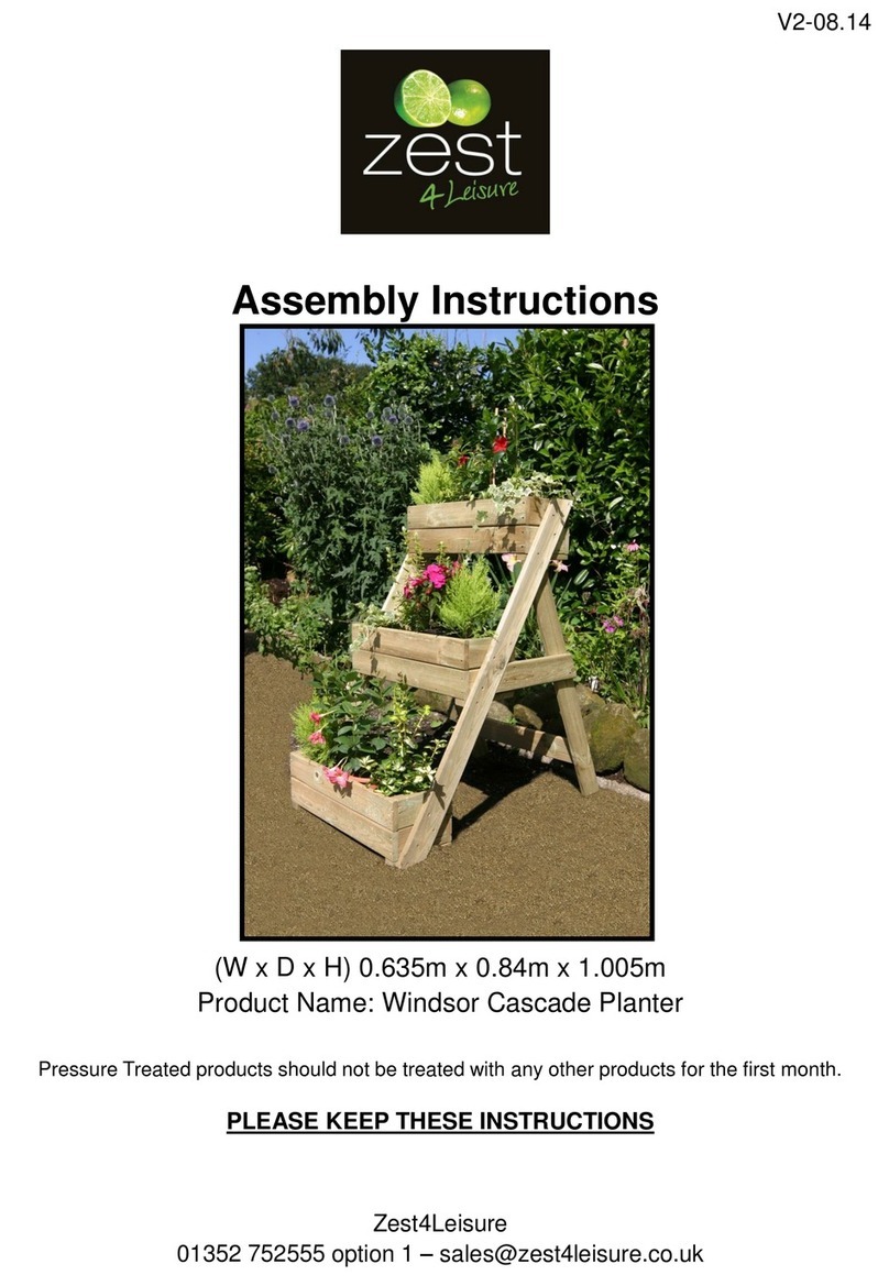 Zest 4 Leisure Windsor Cascade Planter User manual Zest 4 Leisure Windsor Cascade Planter User manual