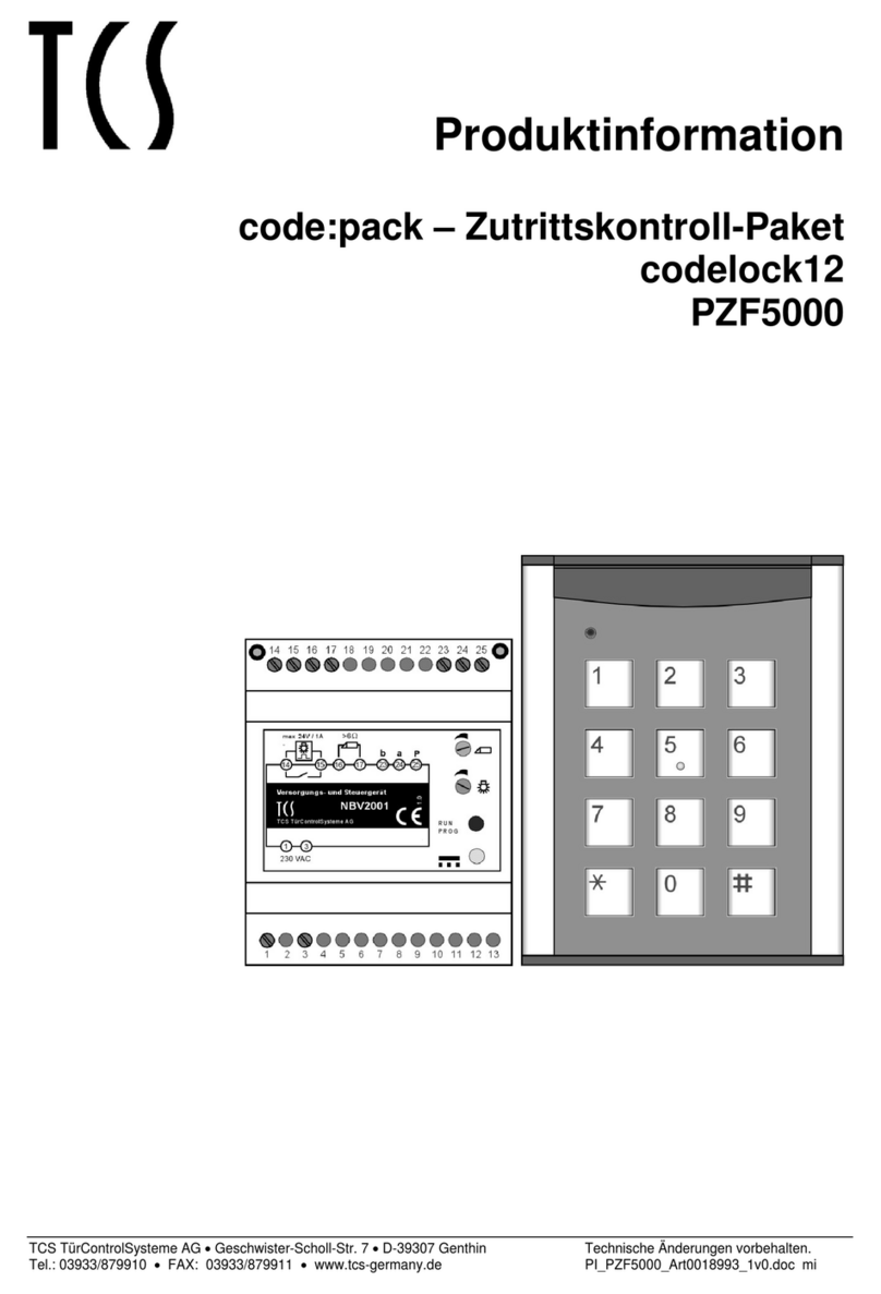 TCS codelock12 Product information