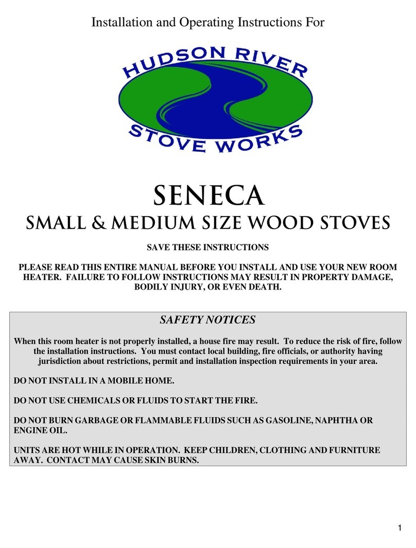 Hudson River Stove Works SENECA Series Installation and operating instructions
