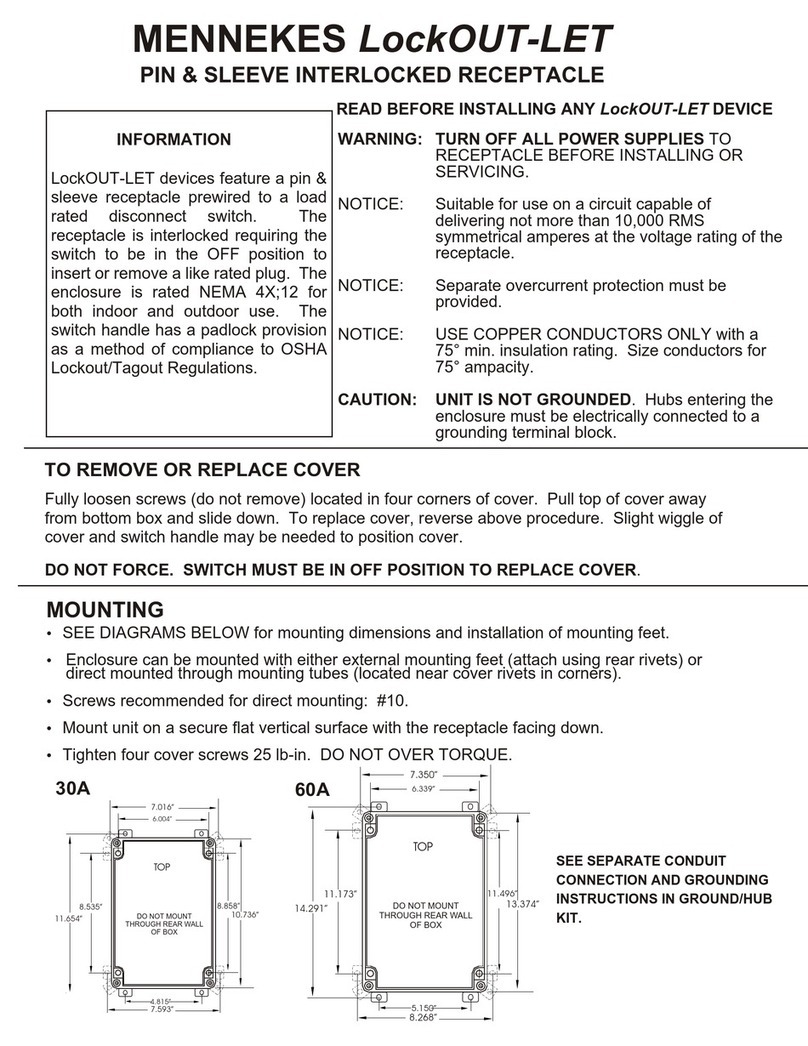 Mennekes LockOUT-LET Wiring instructions