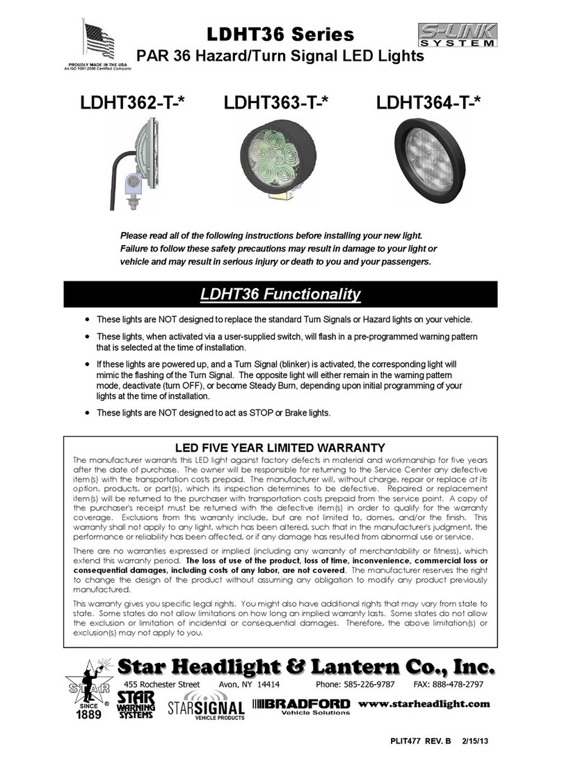 Star Headlight & Lantern LDHT36 Series manual