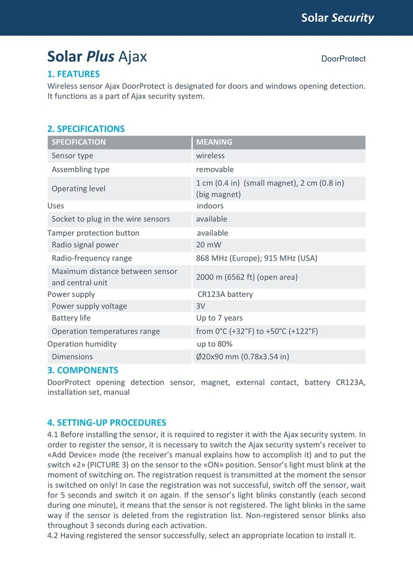 AJAX DoorProtect Solar Plus User manual