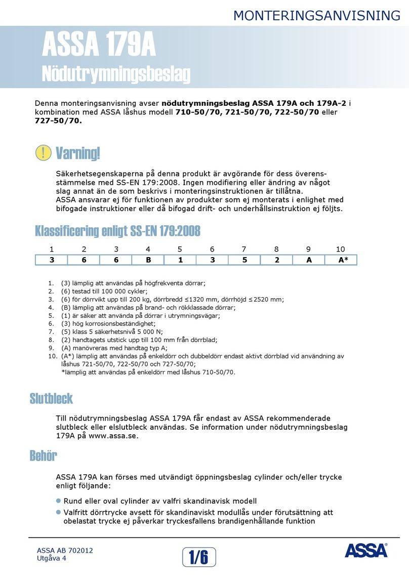 Assa Abloy 179A User guide Assa Abloy 179A User guide