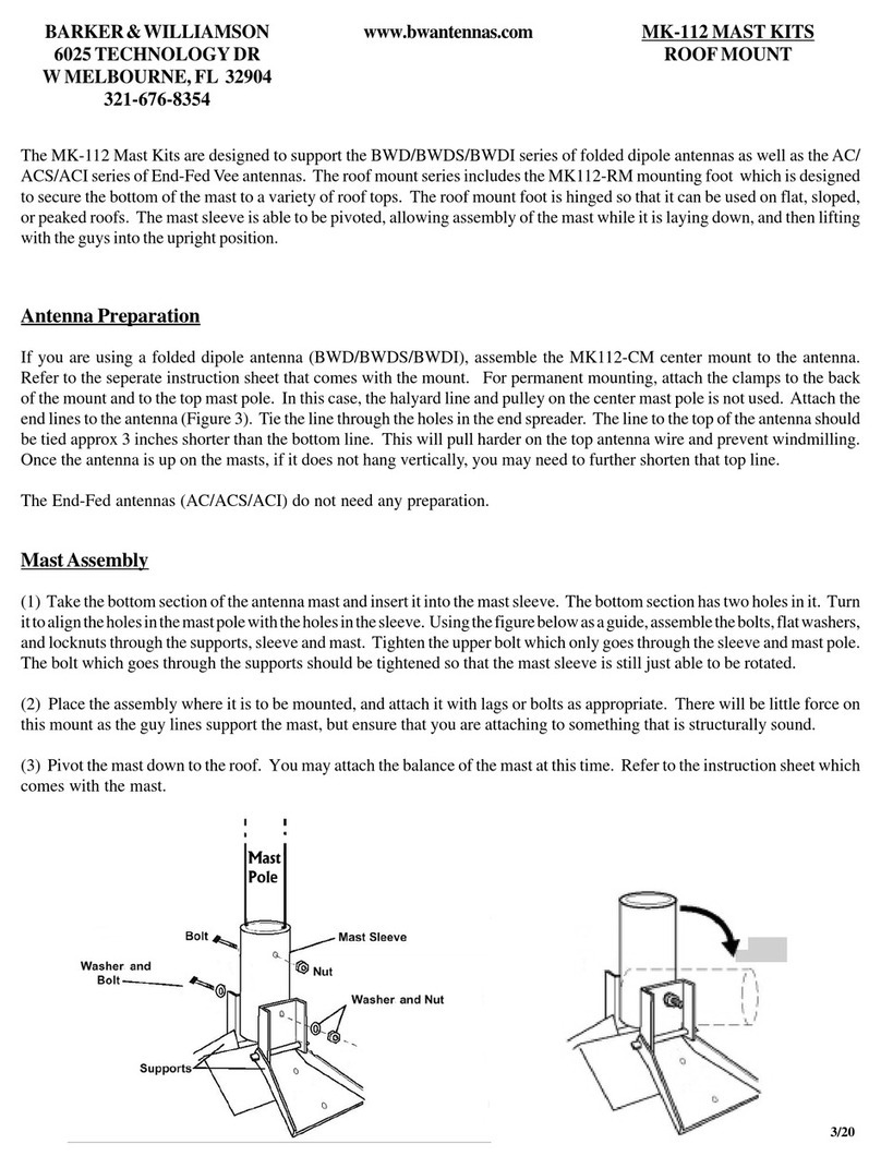 BARKER & WILLIAMSON MK-112 MAST KIT User manual