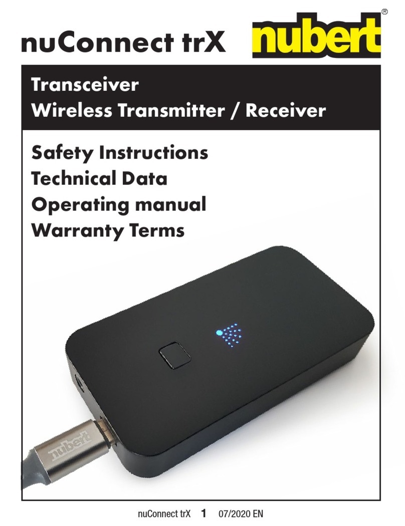 Nubert nuConnect trX Safety Instructions Technical Data Operating manual Warranty Terms