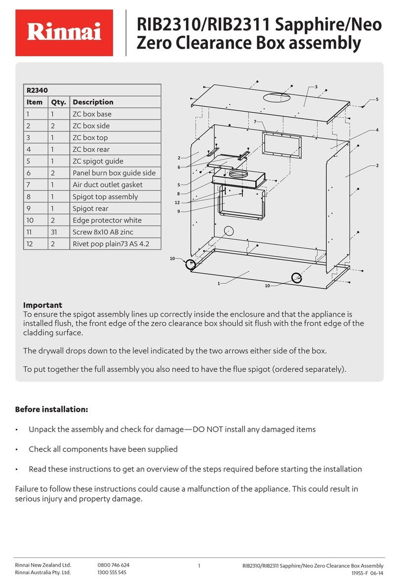 Rinnai ZERO CLEARANCE Assembly instructions