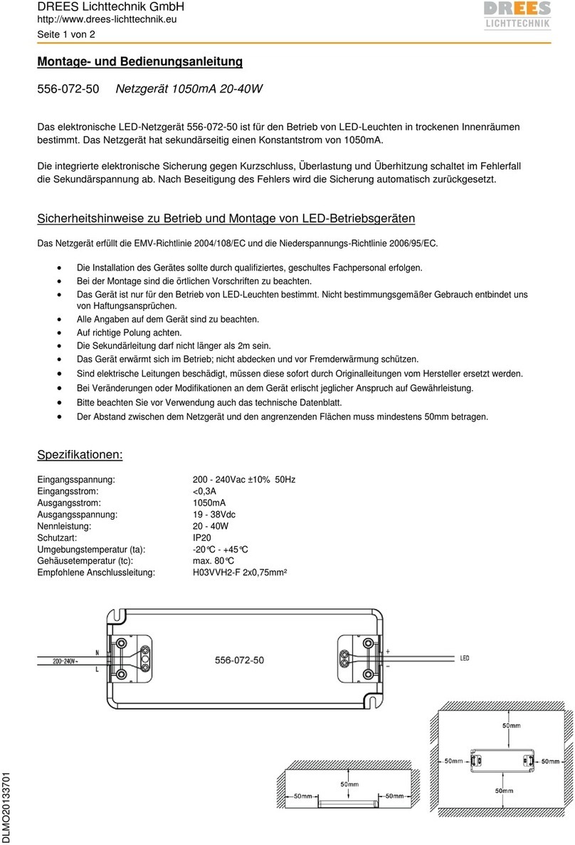 DREES Lichttechnik 556-072-50 Assembly and instruction manual