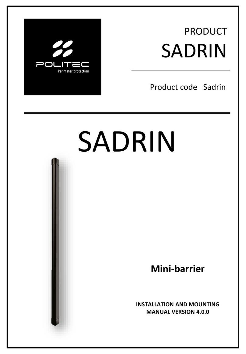 Politec SADRIN INSTALLATION AND MOUNTING MANUAL