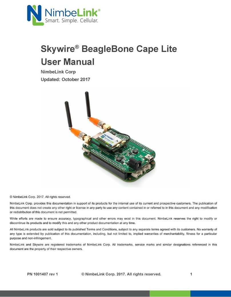 NimbeLink Skywire BeagleBone Cape Lite User manual
