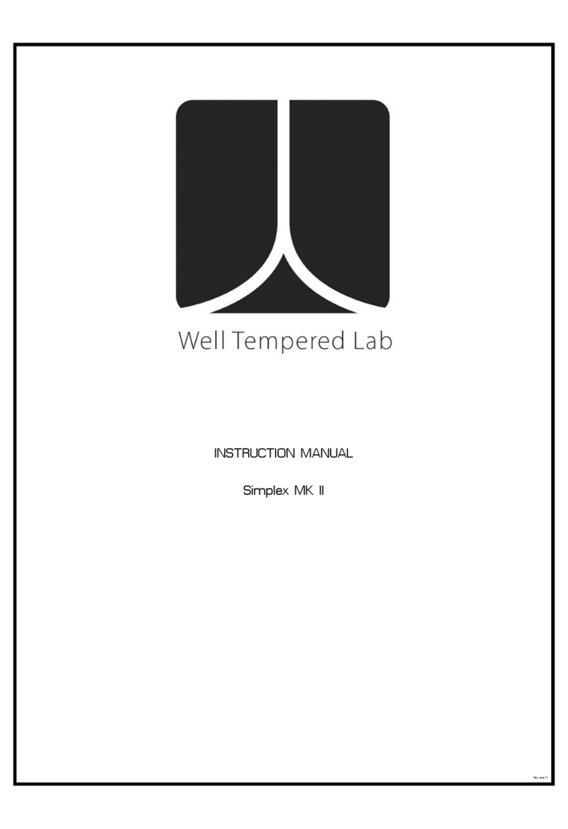 Well Tempered Lab Simplex MK II User manual Well Tempered Lab Simplex MK II User manual