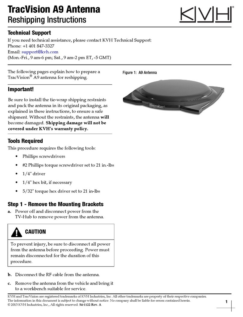 KVH Industries TracVision A9 User manual KVH Industries TracVision A9 User manual