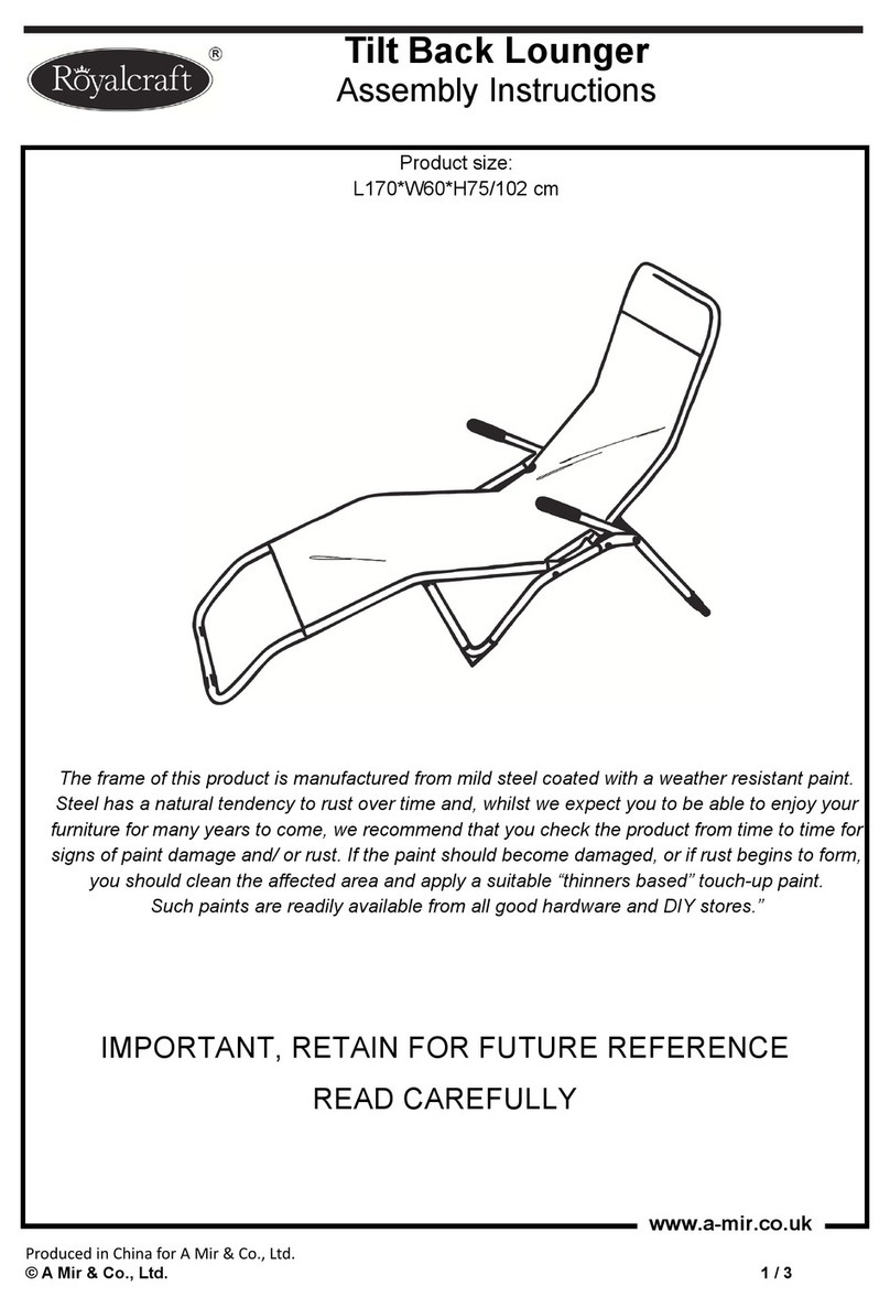 Royalcraft Tilt Back Lounger Assembly instructions