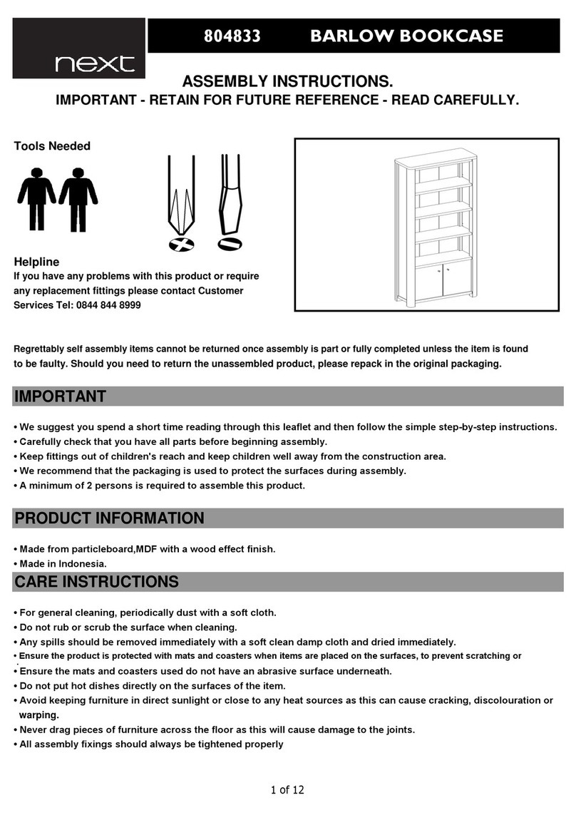 Next BARLOW BOOKCASE 804833 Assembly instructions