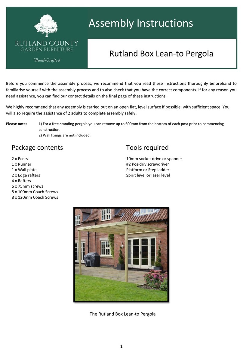 Rutland County Rutland Box Lean-to Pergola Assembly instructions