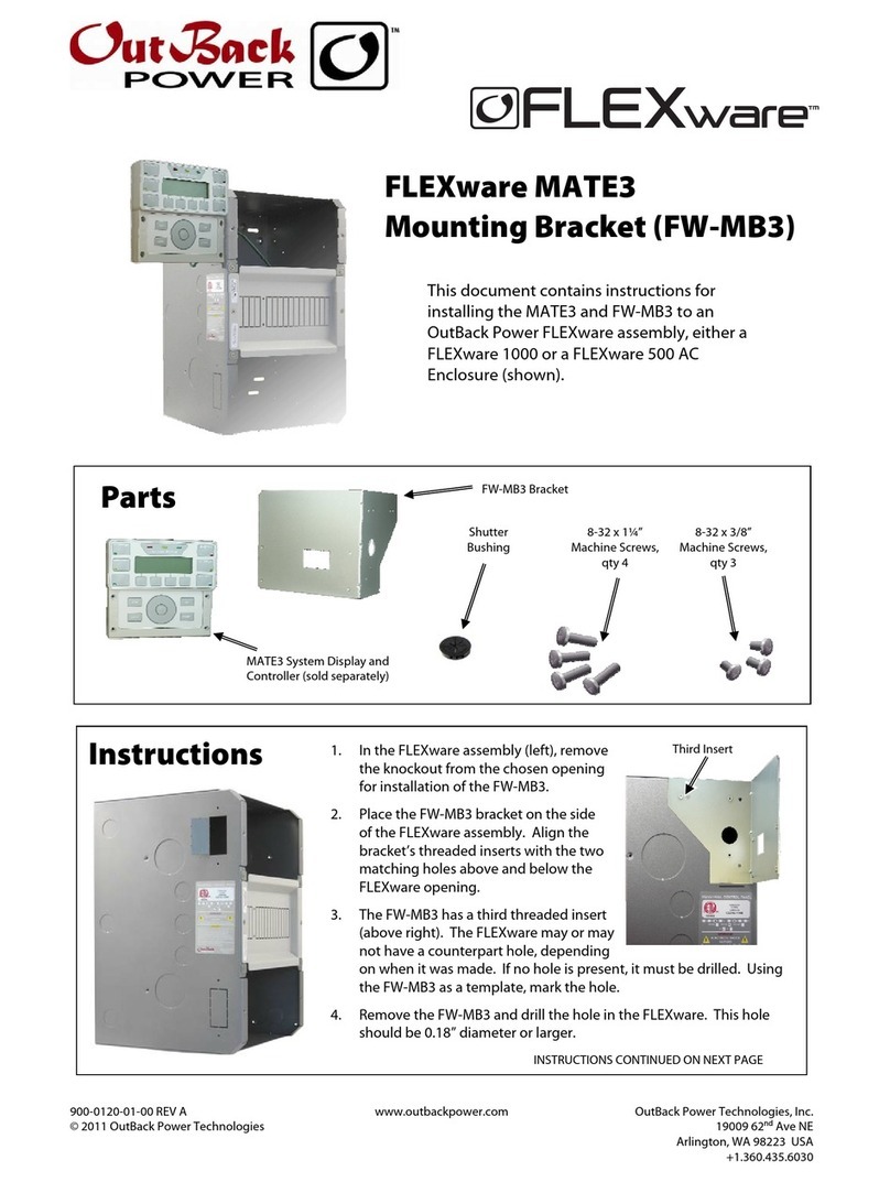 OutBack Power FLEXware MATE3 installation instructions