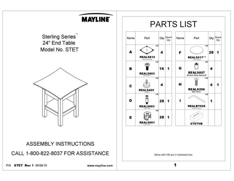 Mayline Sterling Series User manual Mayline Sterling Series User manual