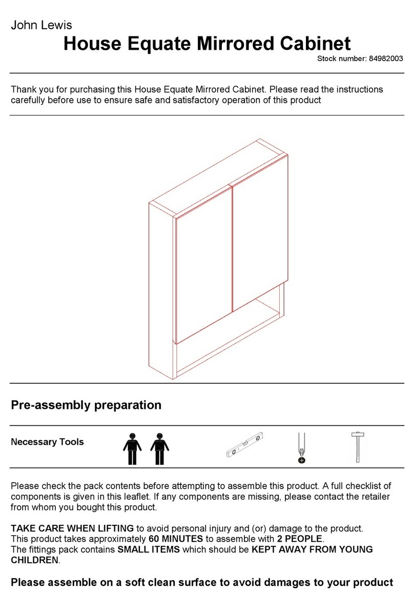 John Lewis House Equate Mirrored Cabinet 84982003 User manual