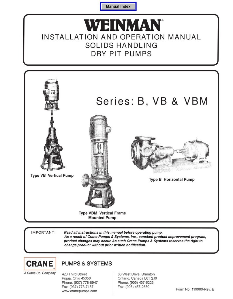 Crane Weinman B Series Installation and operation manual Crane Weinman B Series Installation and operation manual