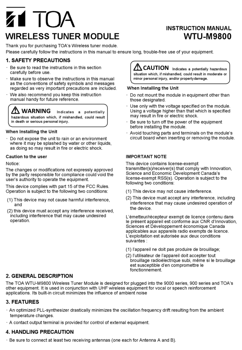 Toa WTU-M9800 instruction manual