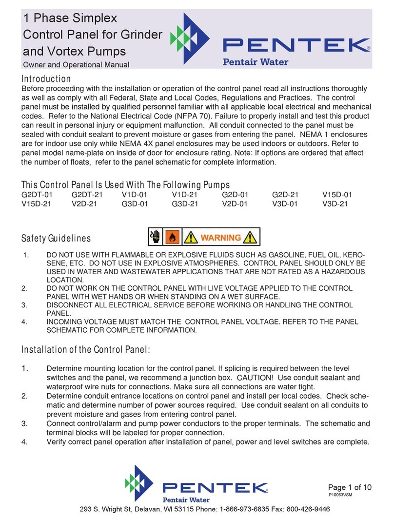 Pentair Pool Products PENTEK G2DT-01 Owner and operational manual