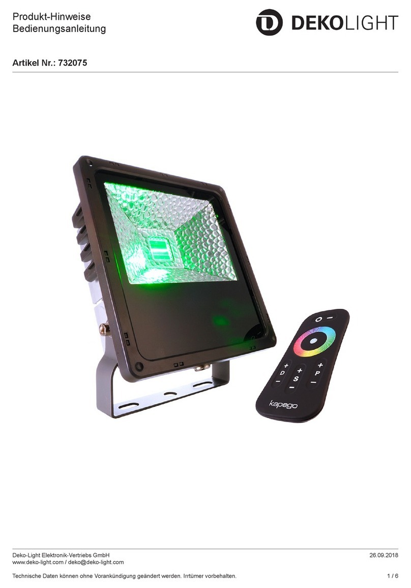 DekoLight 732075 Product Notes Manual