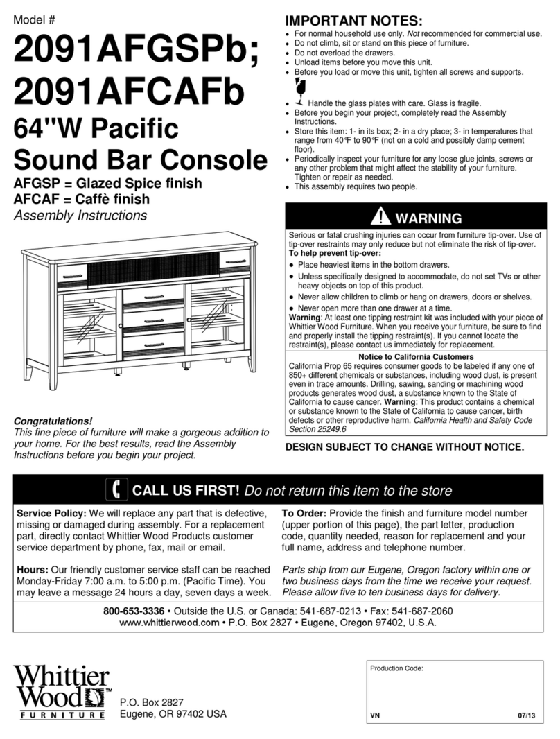 Whittier Wood Furniture 2091AFGSPb Assembly instructions