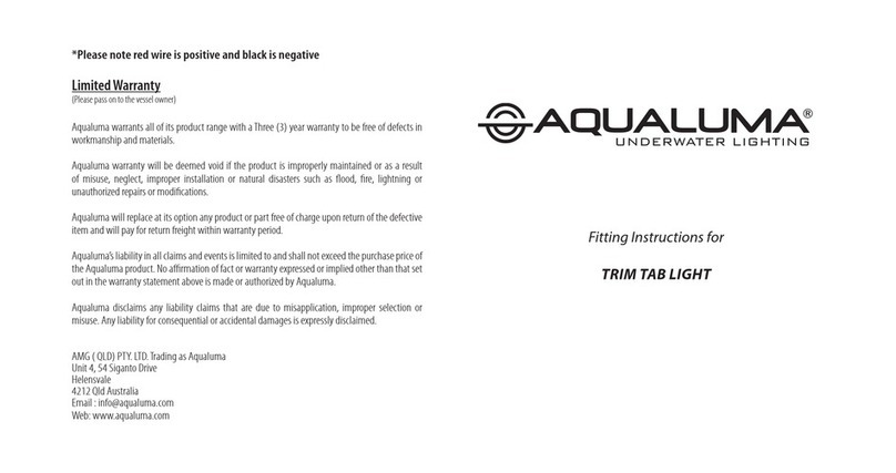 Aqualuma TRIM TAB LIGHT Fitting instructions Aqualuma TRIM TAB LIGHT Fitting instructions