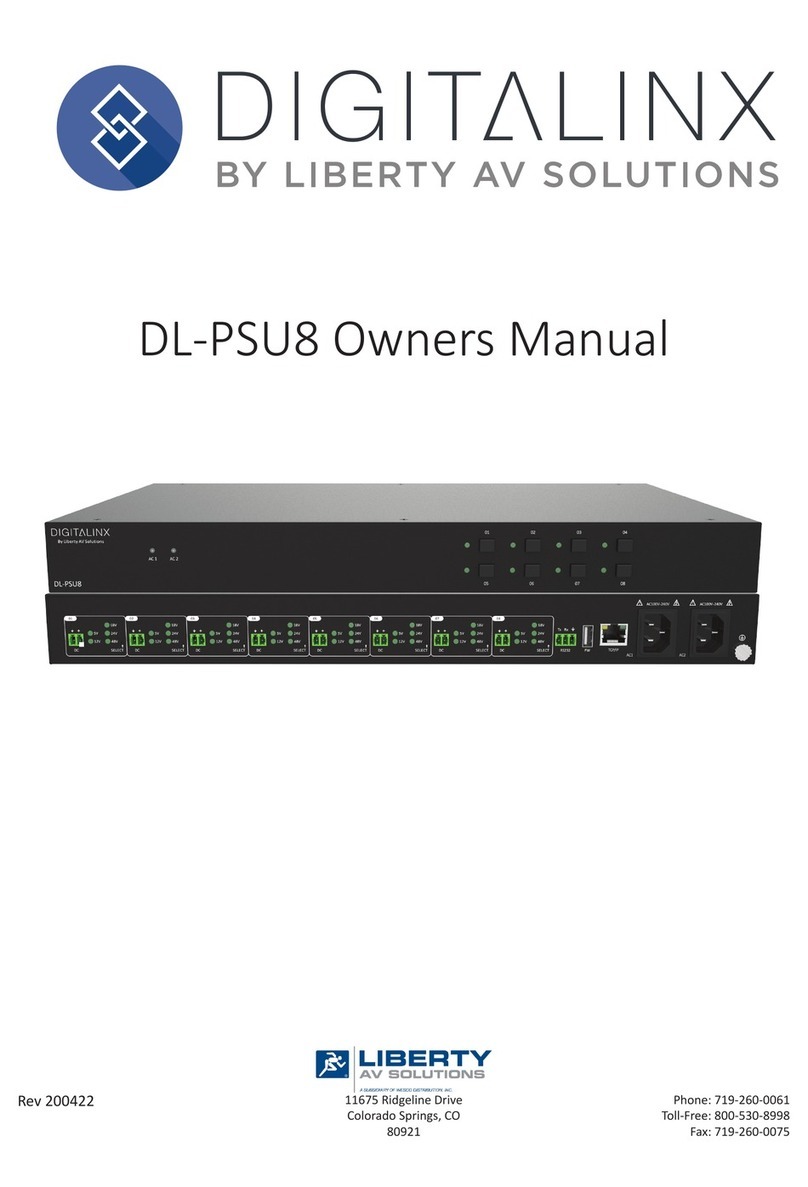 LIBERTY AV SOLUTIONS DIGITALINX DL-PSU8 owner's manual