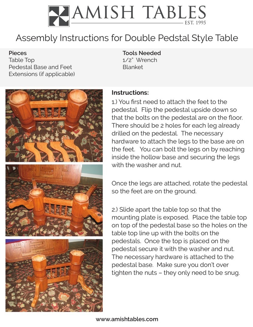 Amish Tables Double Pedstal Style Table Assembly instructions Amish Tables Double Pedstal Style Table Assembly instructions