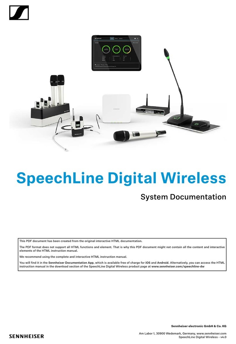 Sennheiser SpeechLine Digital Wireless Series Operator's manual