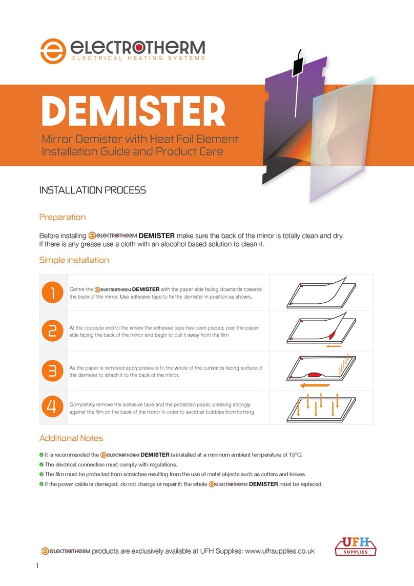 Electrotherm Demister Installation Guide and Product Care