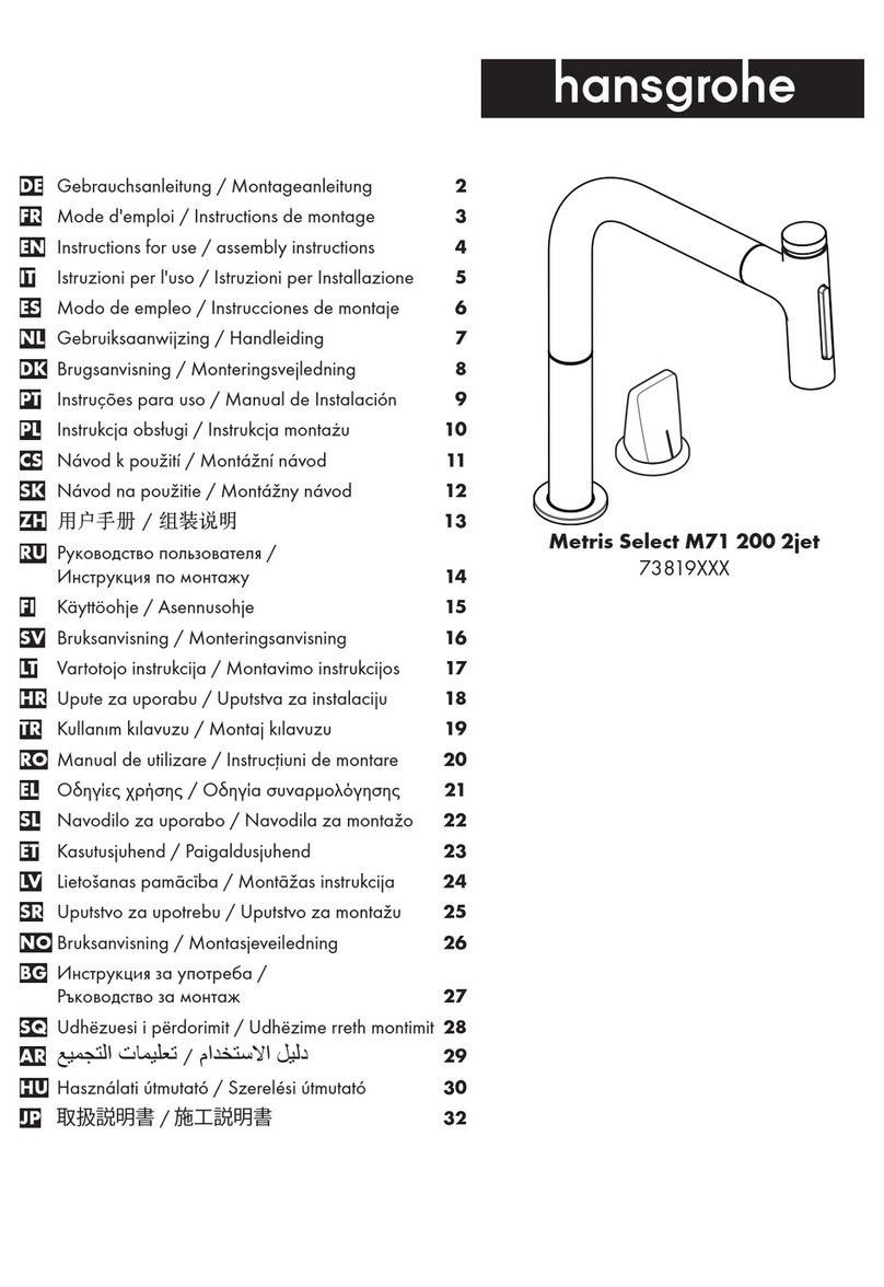 Hans Grohe Metris Select M71 200 2jet 73819 Series Manual Hans Grohe Metris Select M71 200 2jet 73819 Series Manual