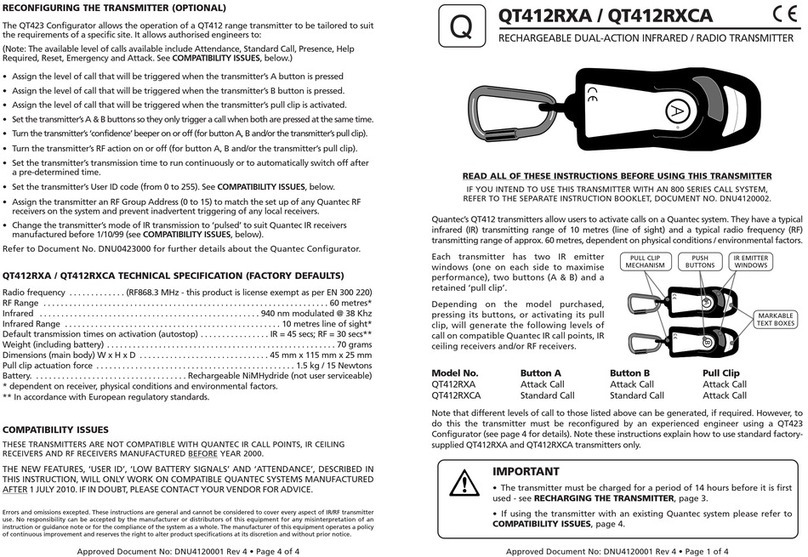 C-TEC Quantec QT412RXA User manual