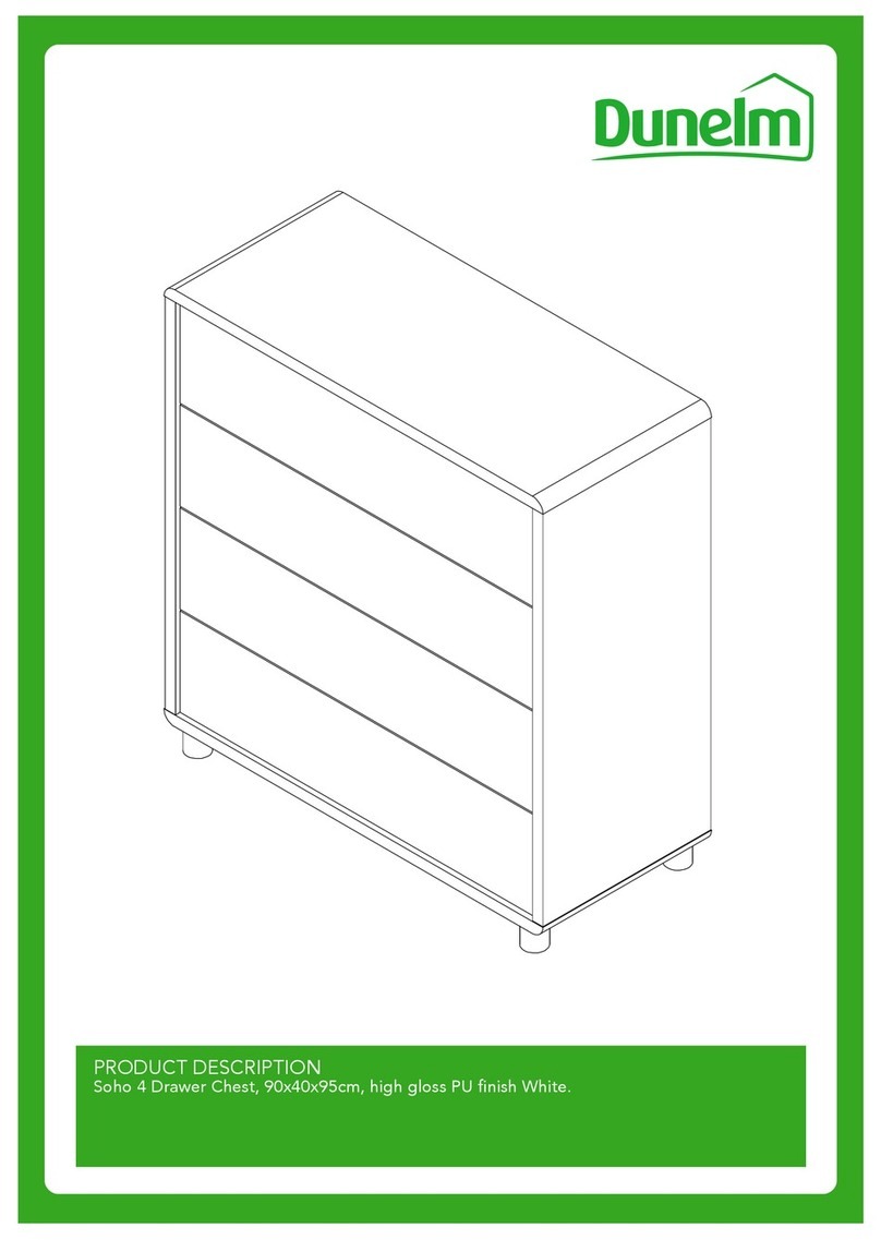 Dunelm Soho 4 Drawer Chest Technical specifications