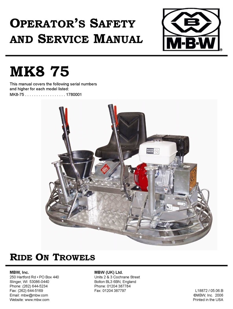MBW MK8-75 Operator's safety and service manual