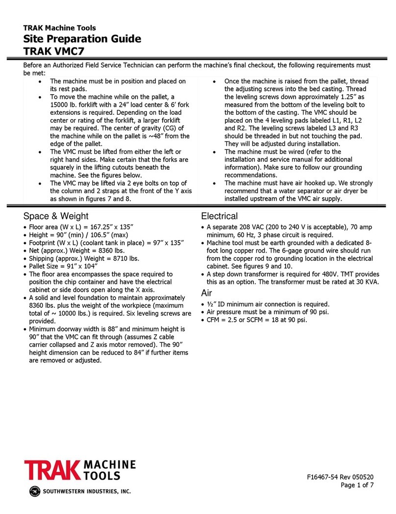 TRAK VMC7 Site preparation guide TRAK VMC7 Site preparation guide
