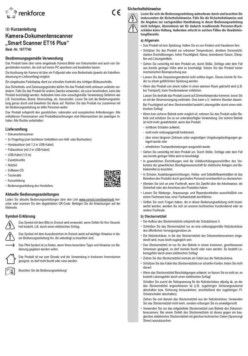 Renkforce Smart Scanner ET16 Plus quick guide