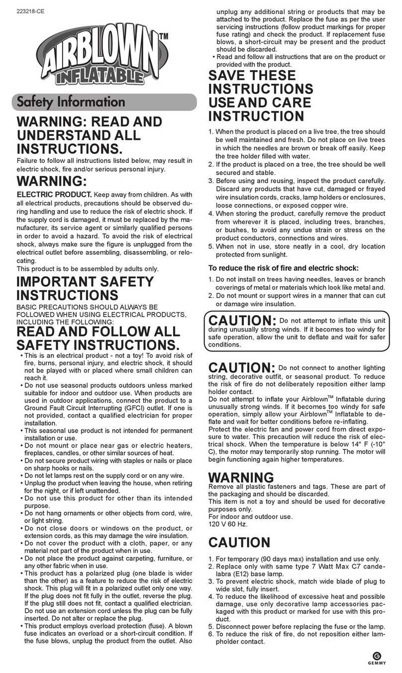 Gemmy Airblown Inflatable 223218 manual